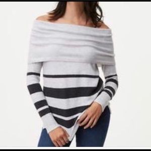 Loft Grey Off the Shoulder Sweater